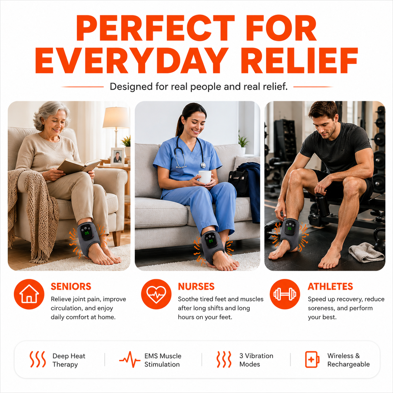 Relivoz Heated EMS Ankle Massager