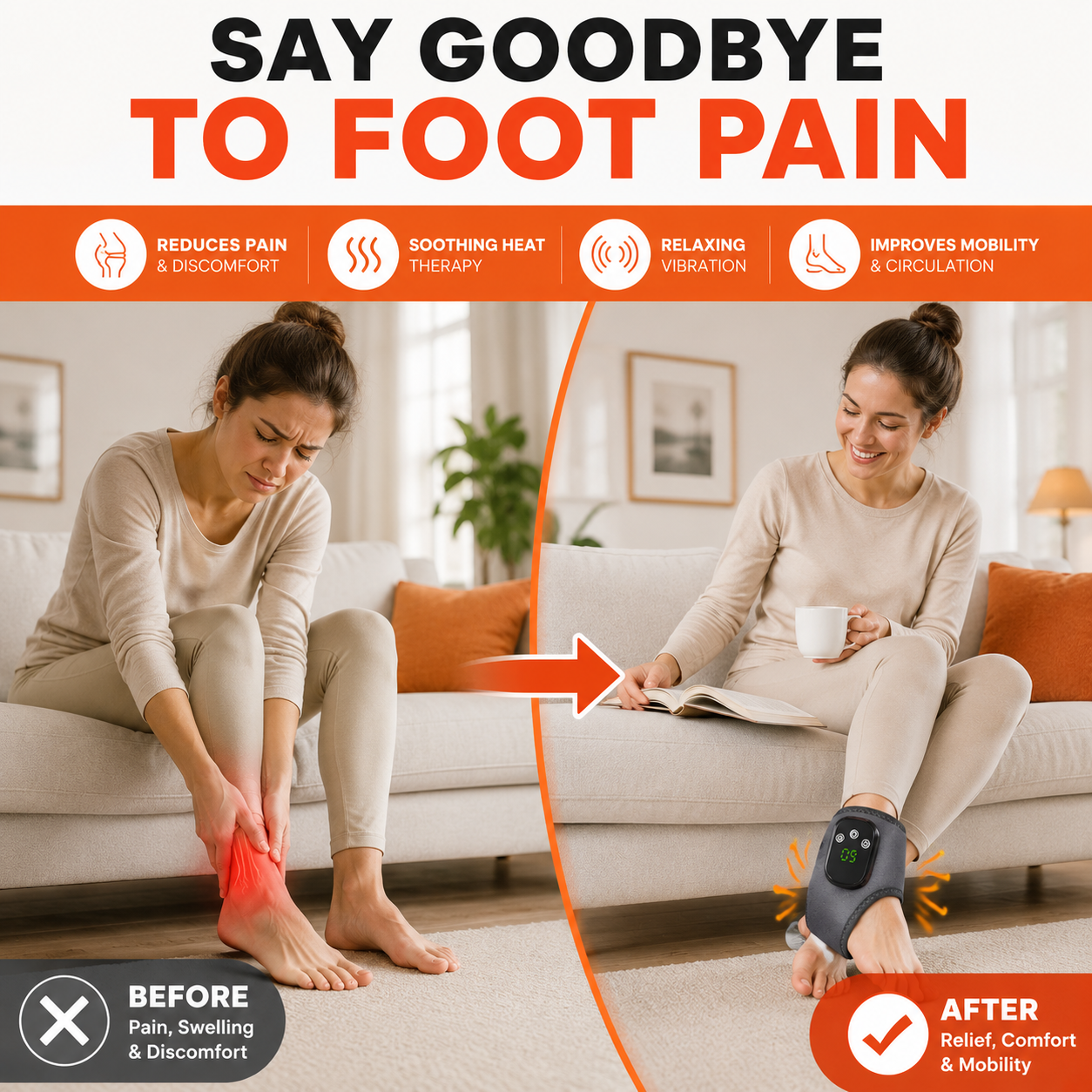 Relivoz Heated EMS Ankle Massager